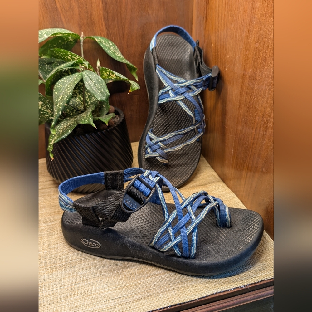 Chaco Black and Blue Sandals